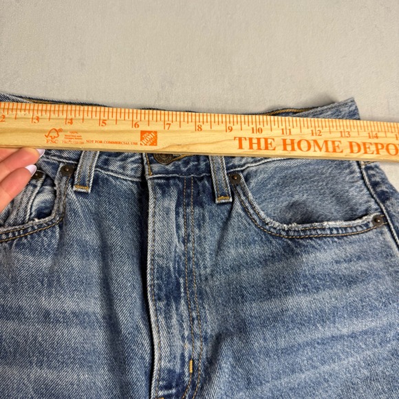 Levi's Jeans Womens 27‎ High Loose Flare Medium Wash Baggy Fading Distressed - Picture 4 of 11